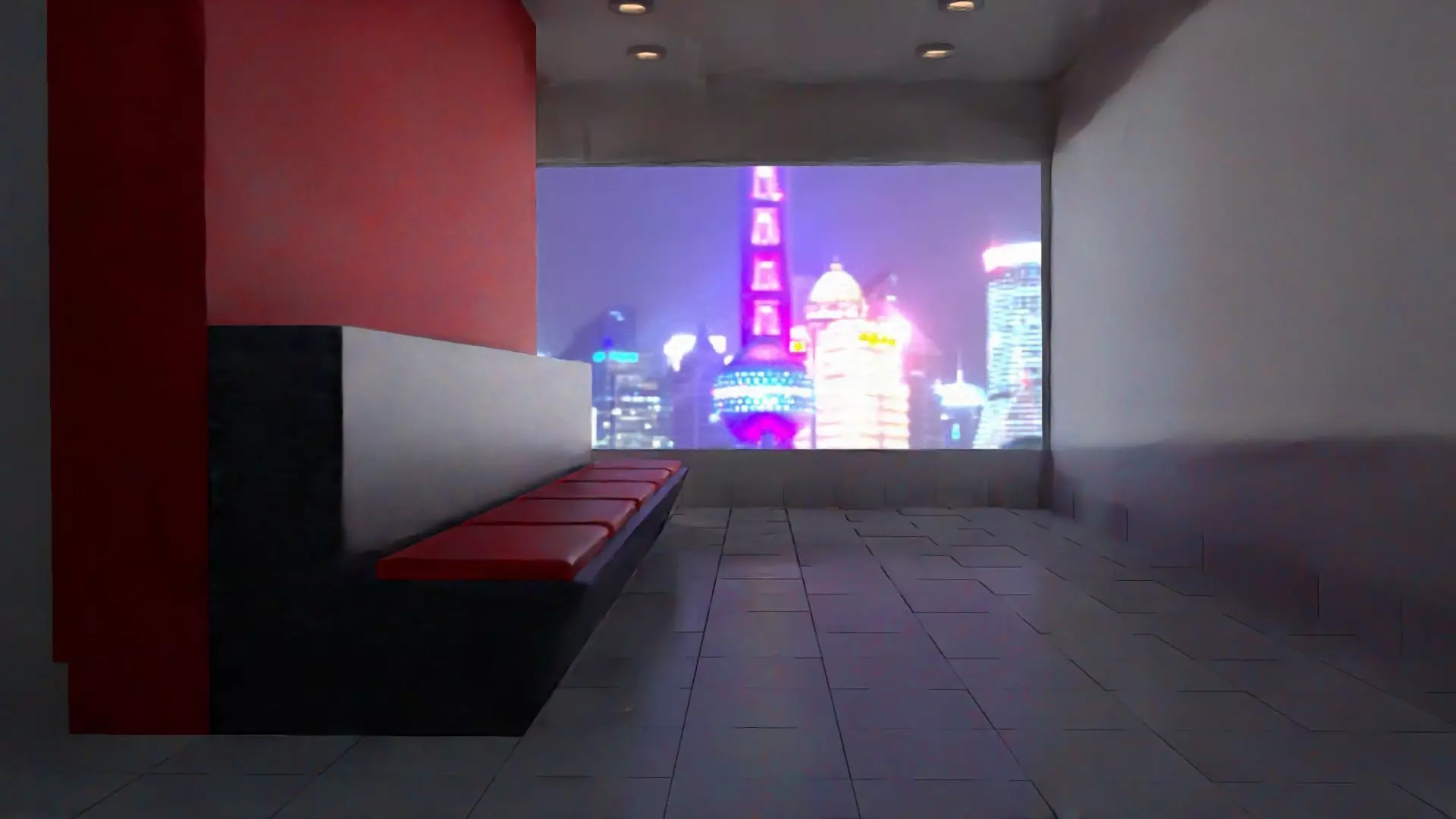 Empty Room Low-poly 3D model_0