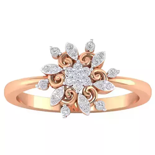 Women Flower Ring STL OBJ FBX Renders Details