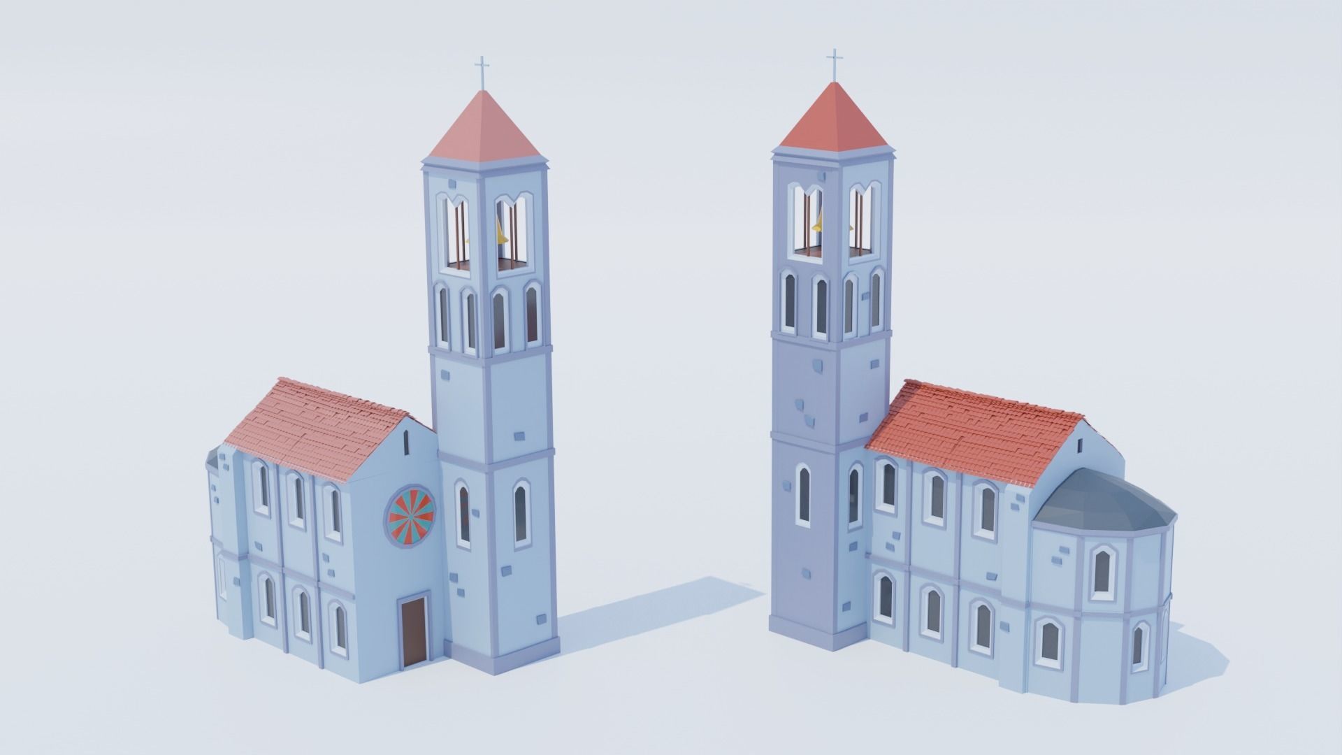 14 Pack Italian Buildings Low-Poly Low-poly 3D model_1