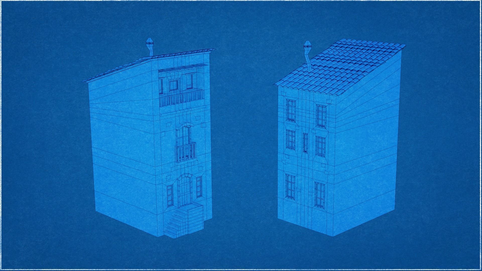 14 Pack Italian Buildings Low-Poly Low-poly 3D model_24