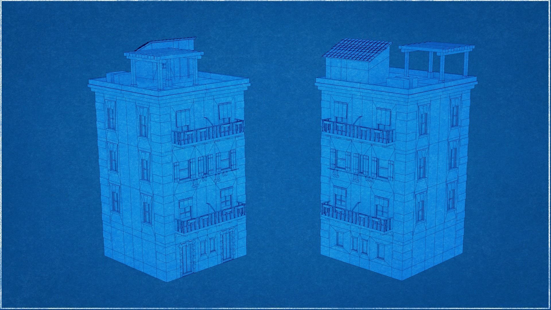 14 Pack Italian Buildings Low-Poly Low-poly 3D model_22