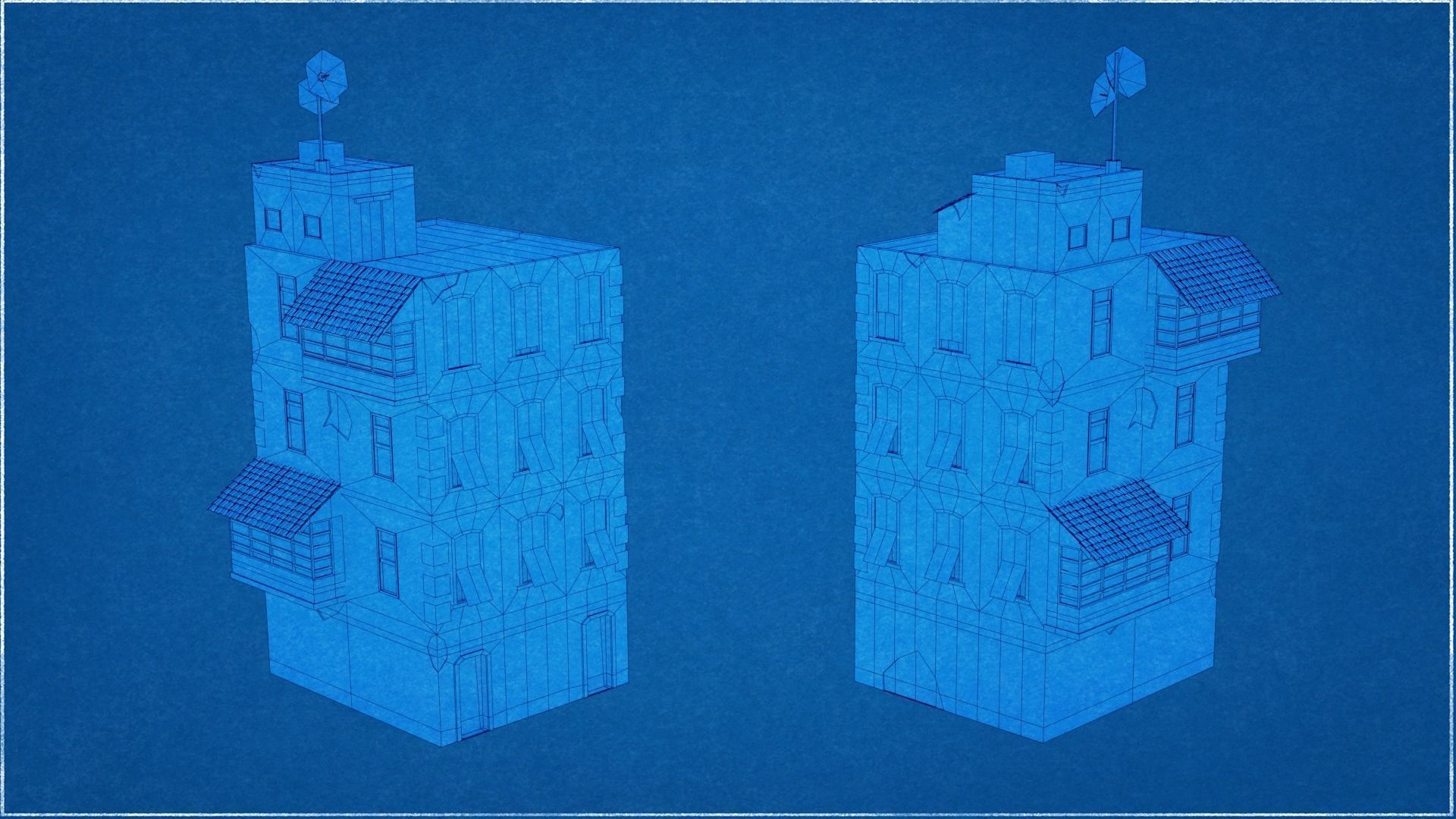 14 Pack Italian Buildings Low-Poly Low-poly 3D model_26