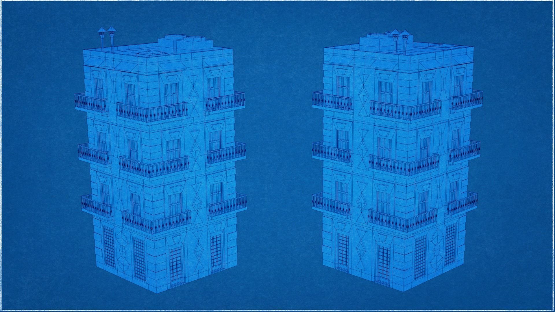 14 Pack Italian Buildings Low-Poly Low-poly 3D model_18