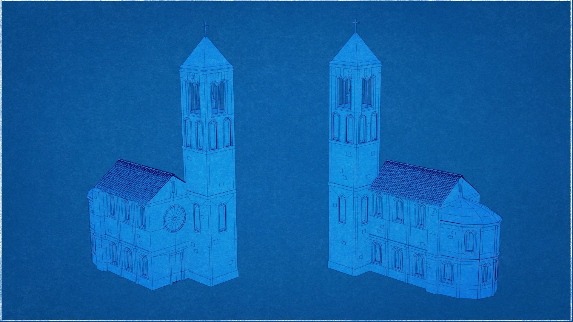 14 Pack Italian Buildings Low-Poly Low-poly 3D model_15