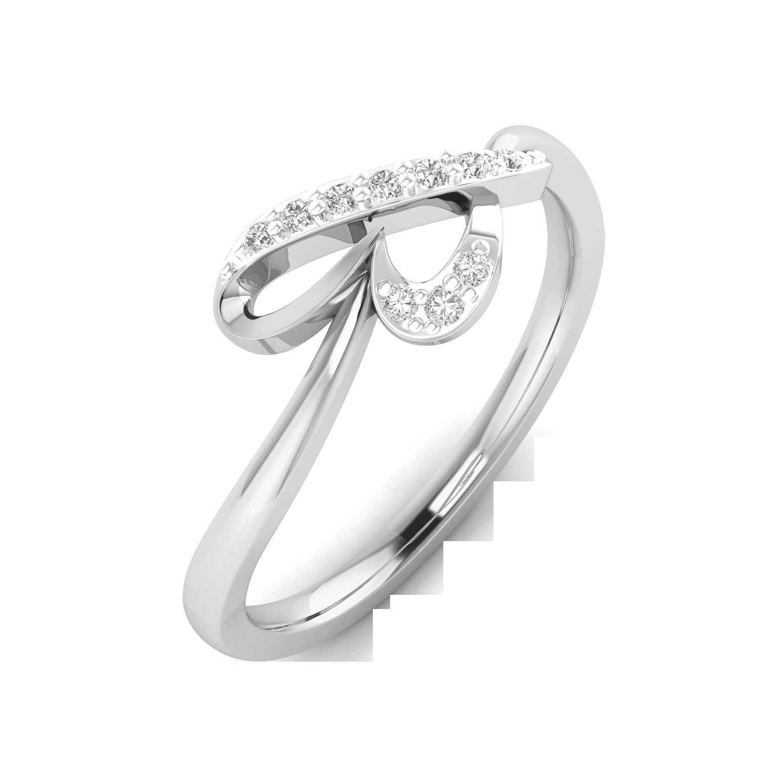Women Wedding Engagement Ring STL OBJ FBX Renders Details 3D print model_6