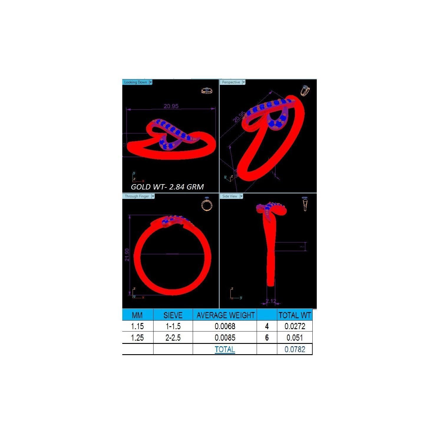 Women Wedding Engagement Ring STL OBJ FBX Renders Details 3D print model_18