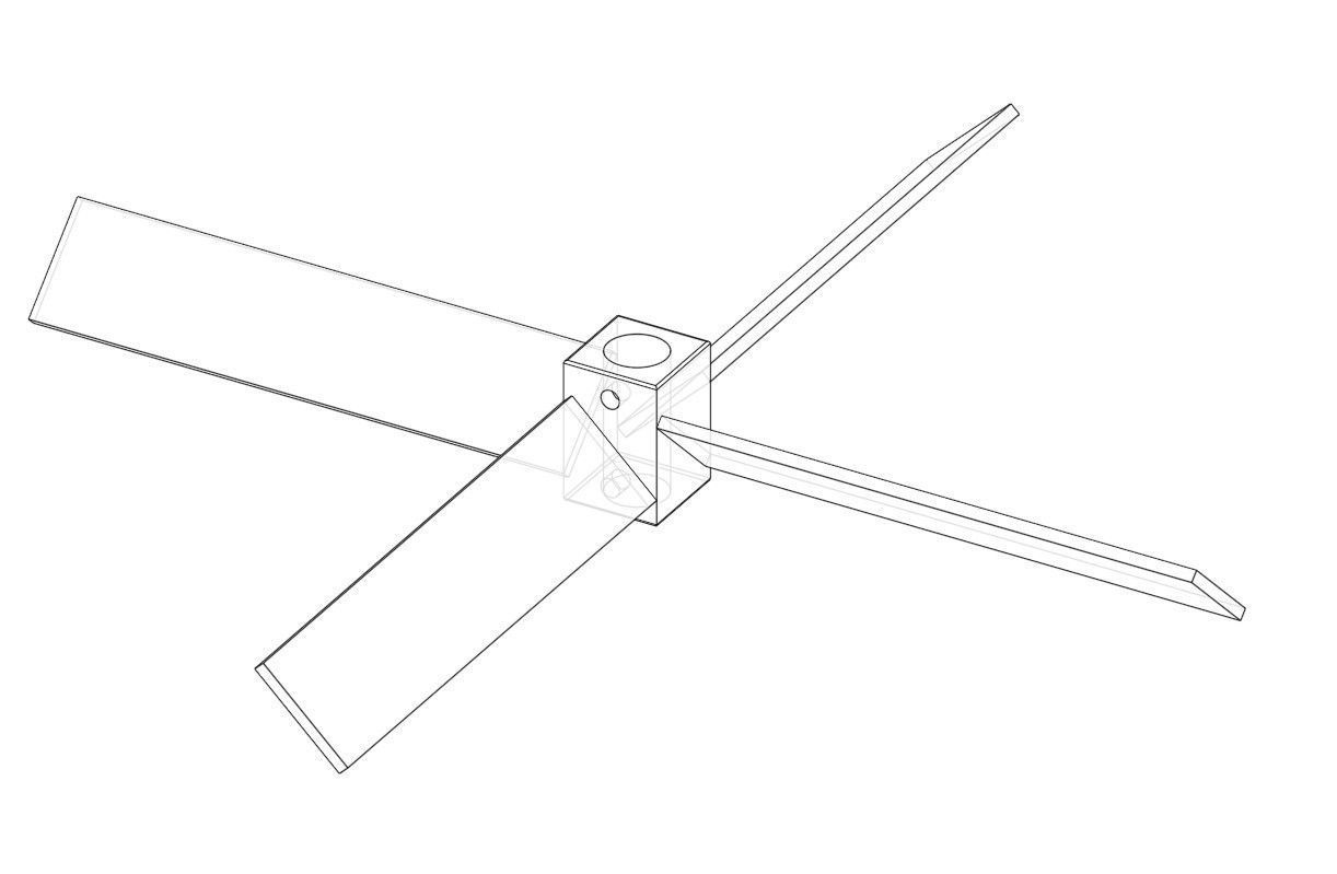 4 blade propeller  3D model_3