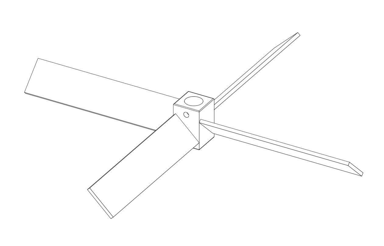 4 blade propeller  3D model_2