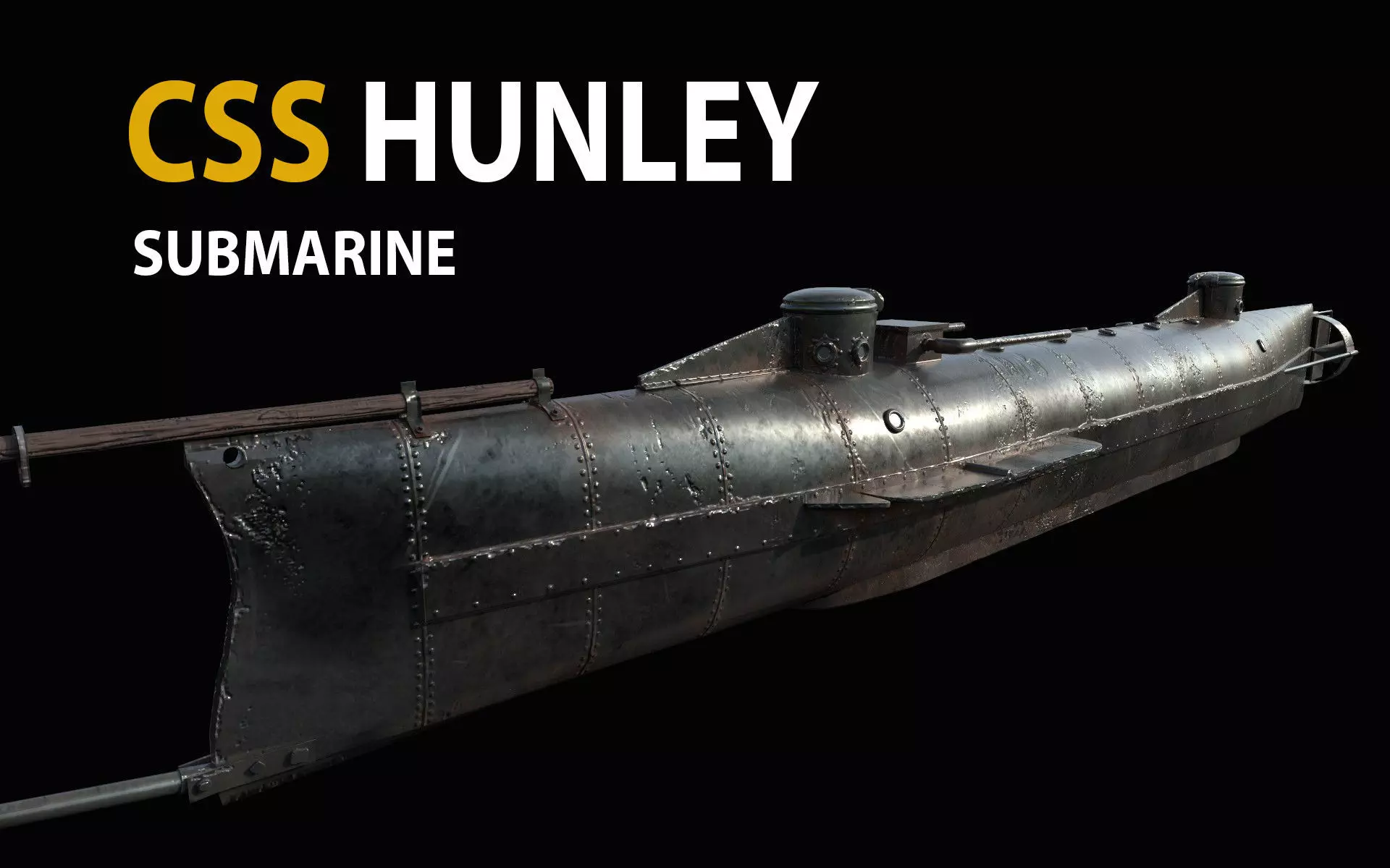 CSS Hunley  Low-poly 3D model_0