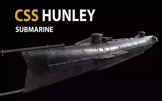 CSS Hunley  Low-poly 3D model