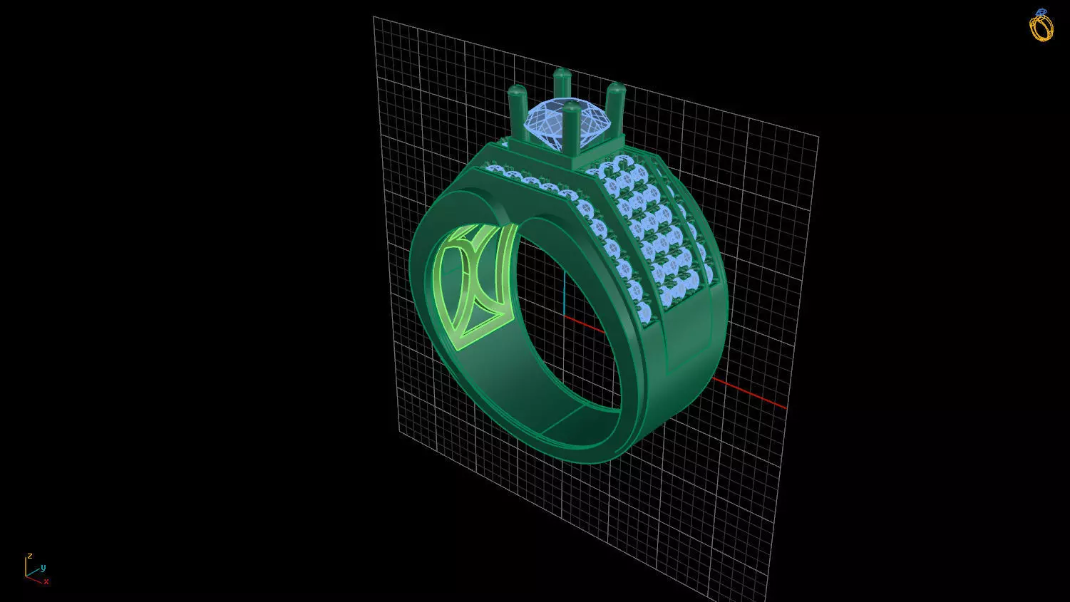 RING MEN DIAMOND 3D print model_0