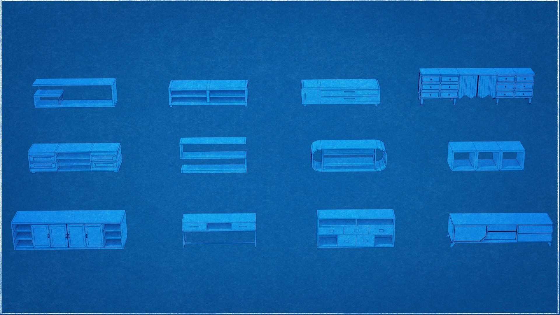 Pack 84 Low-Poly Furniture  Low-poly 3D model_21