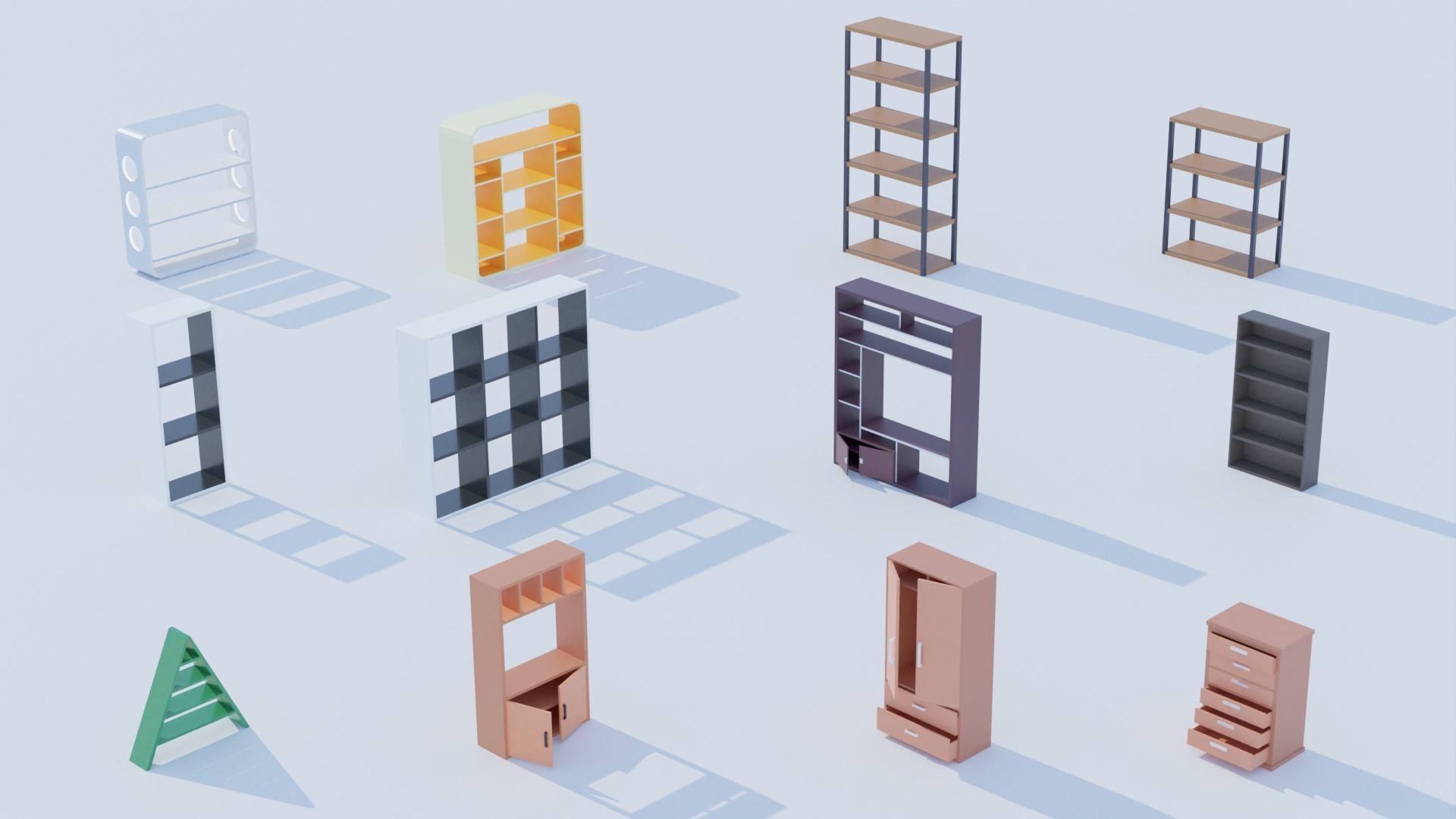 Pack 84 Low-Poly Furniture  Low-poly 3D model_8