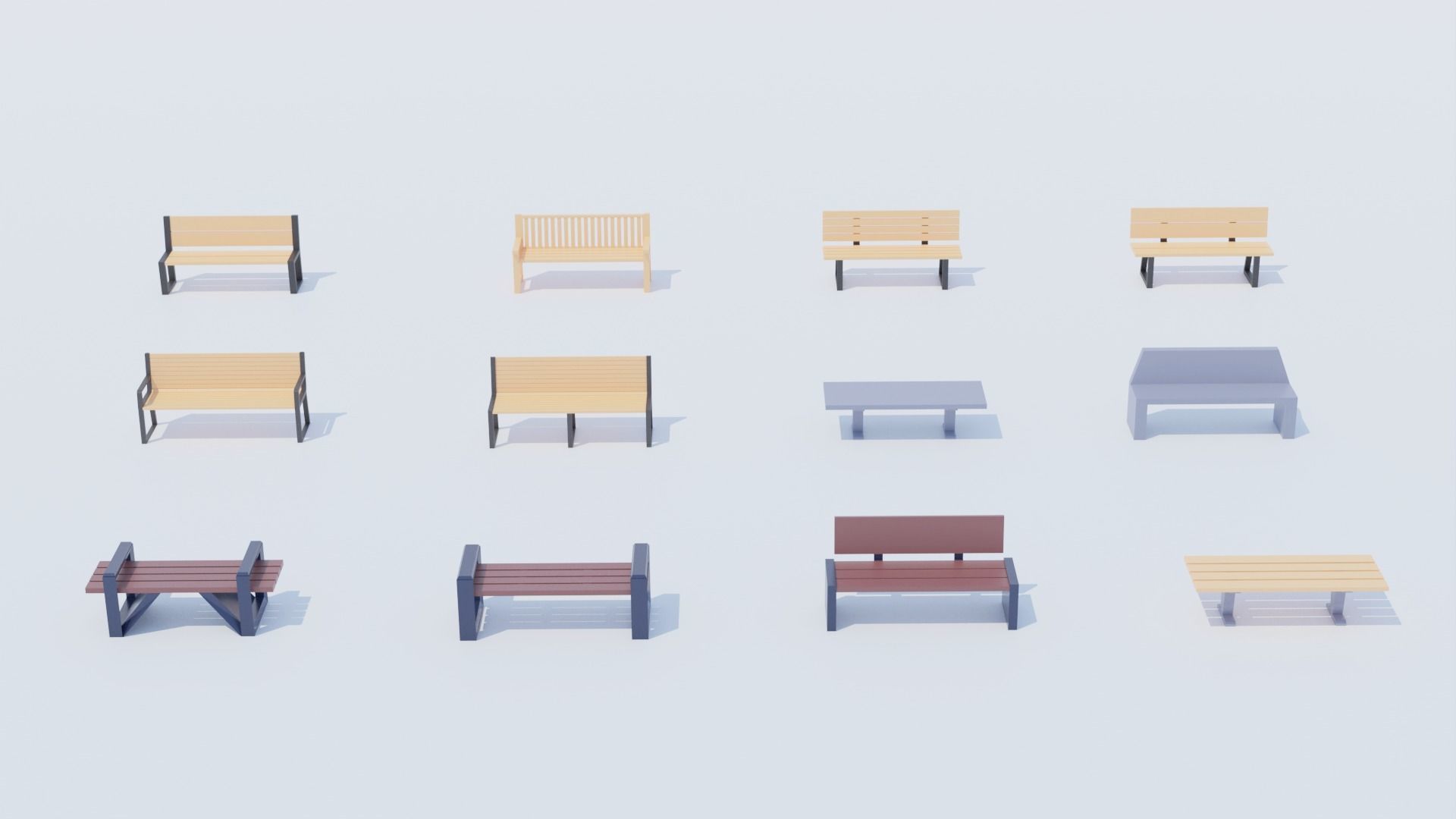 Pack 84 Low-Poly Furniture  Low-poly 3D model_3