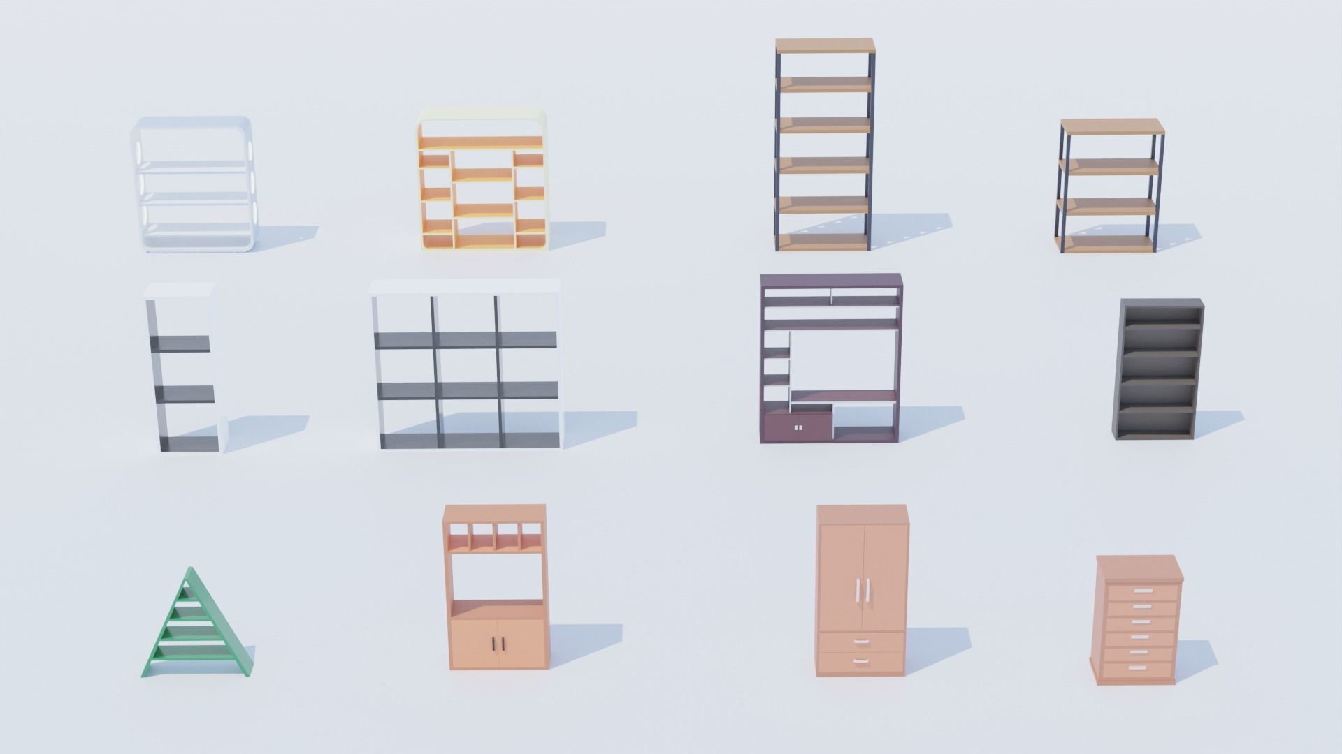 Pack 84 Low-Poly Furniture  Low-poly 3D model_7