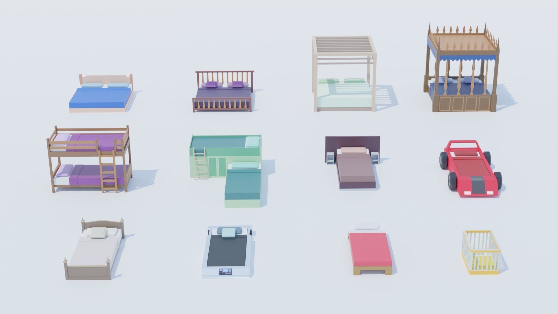 Pack 84 Low-Poly Furniture  Low-poly 3D model_1