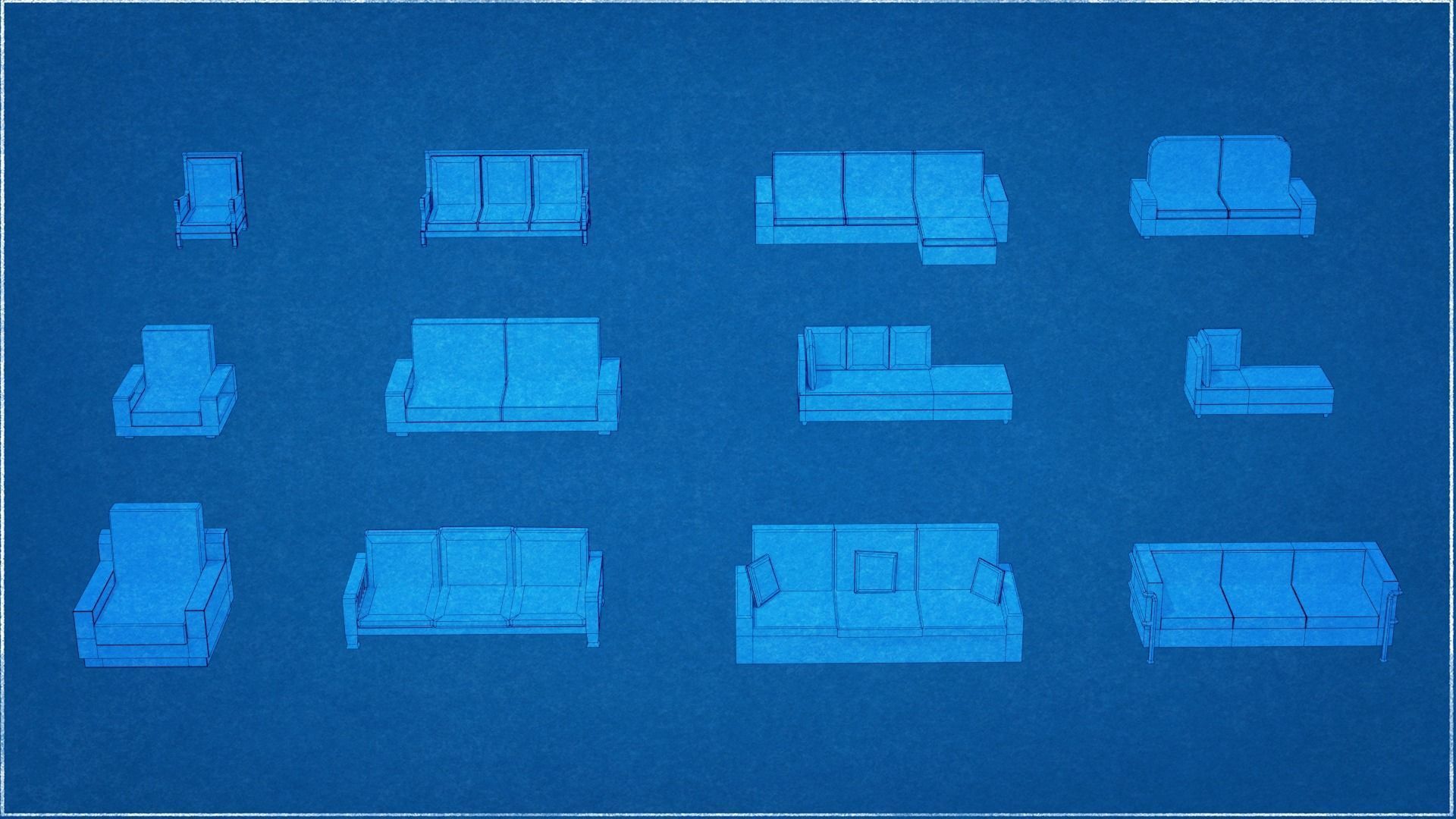 Pack 84 Low-Poly Furniture  Low-poly 3D model_20