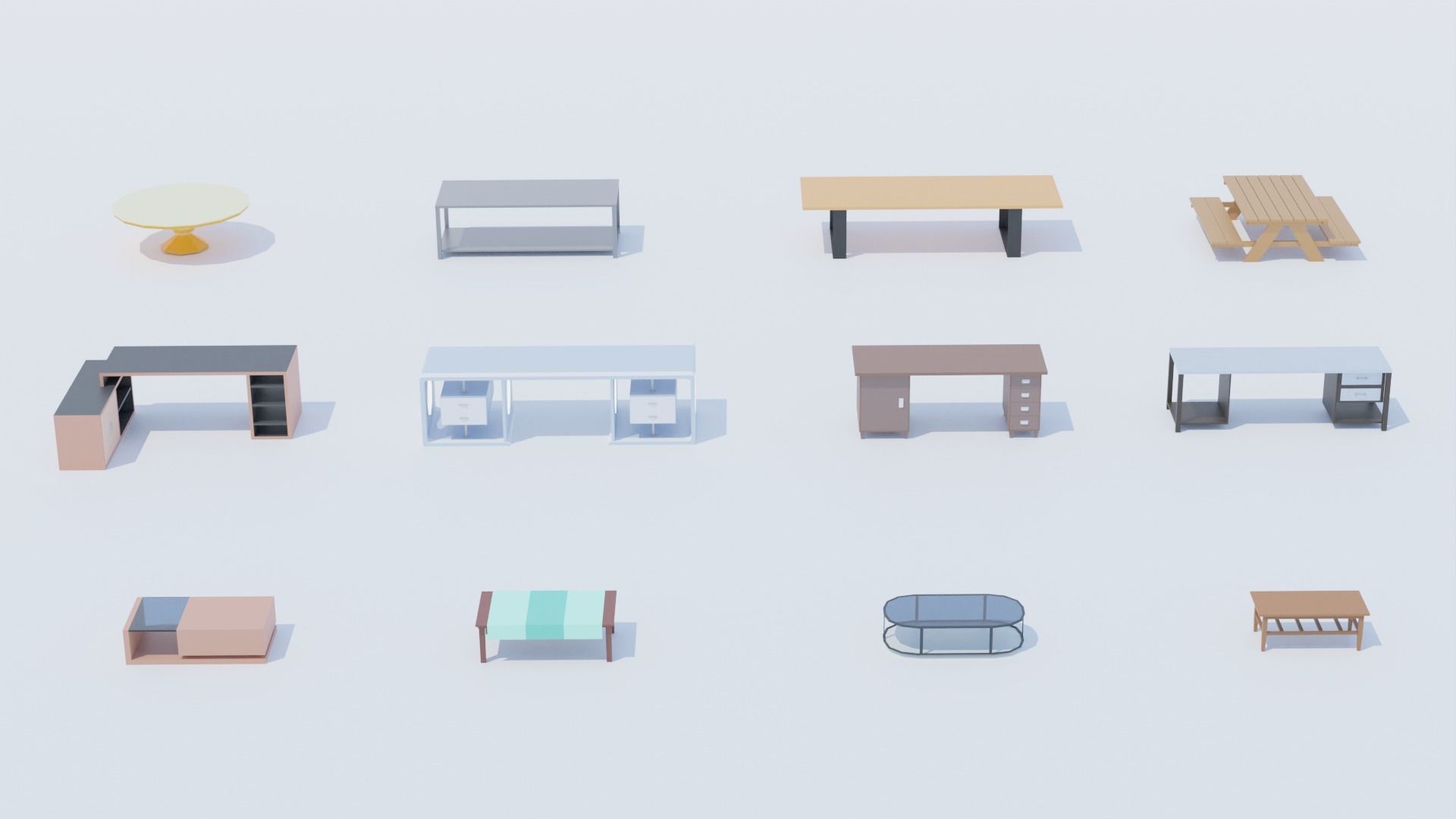 Pack 84 Low-Poly Furniture  Low-poly 3D model_9