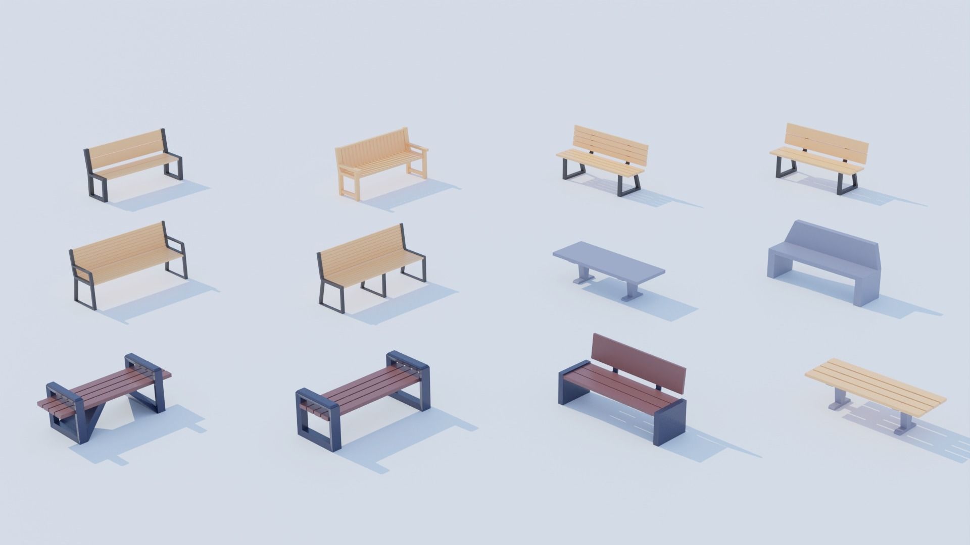 Pack 84 Low-Poly Furniture  Low-poly 3D model_4