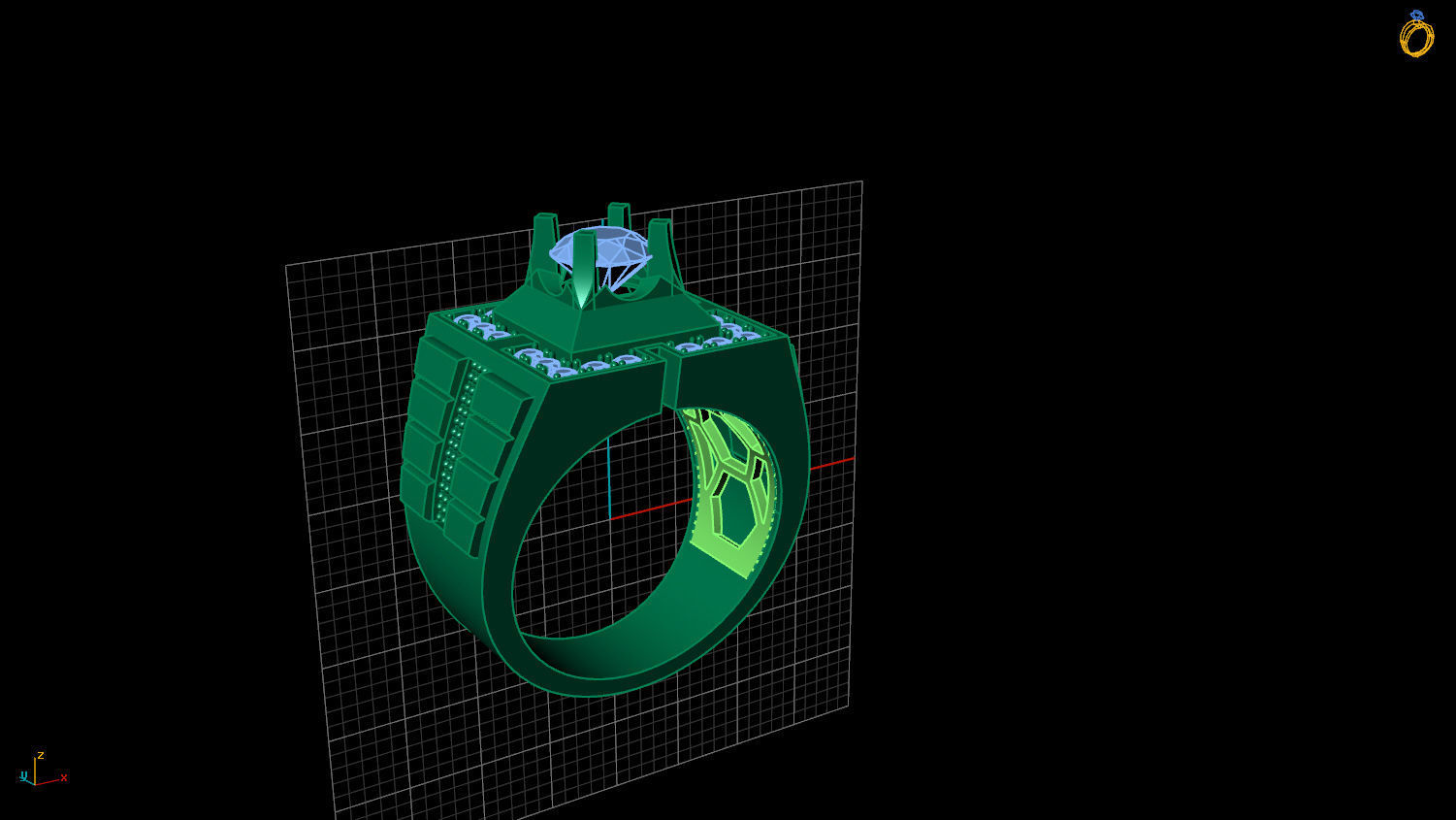 RING MEN DIAMOND 3D print model_1