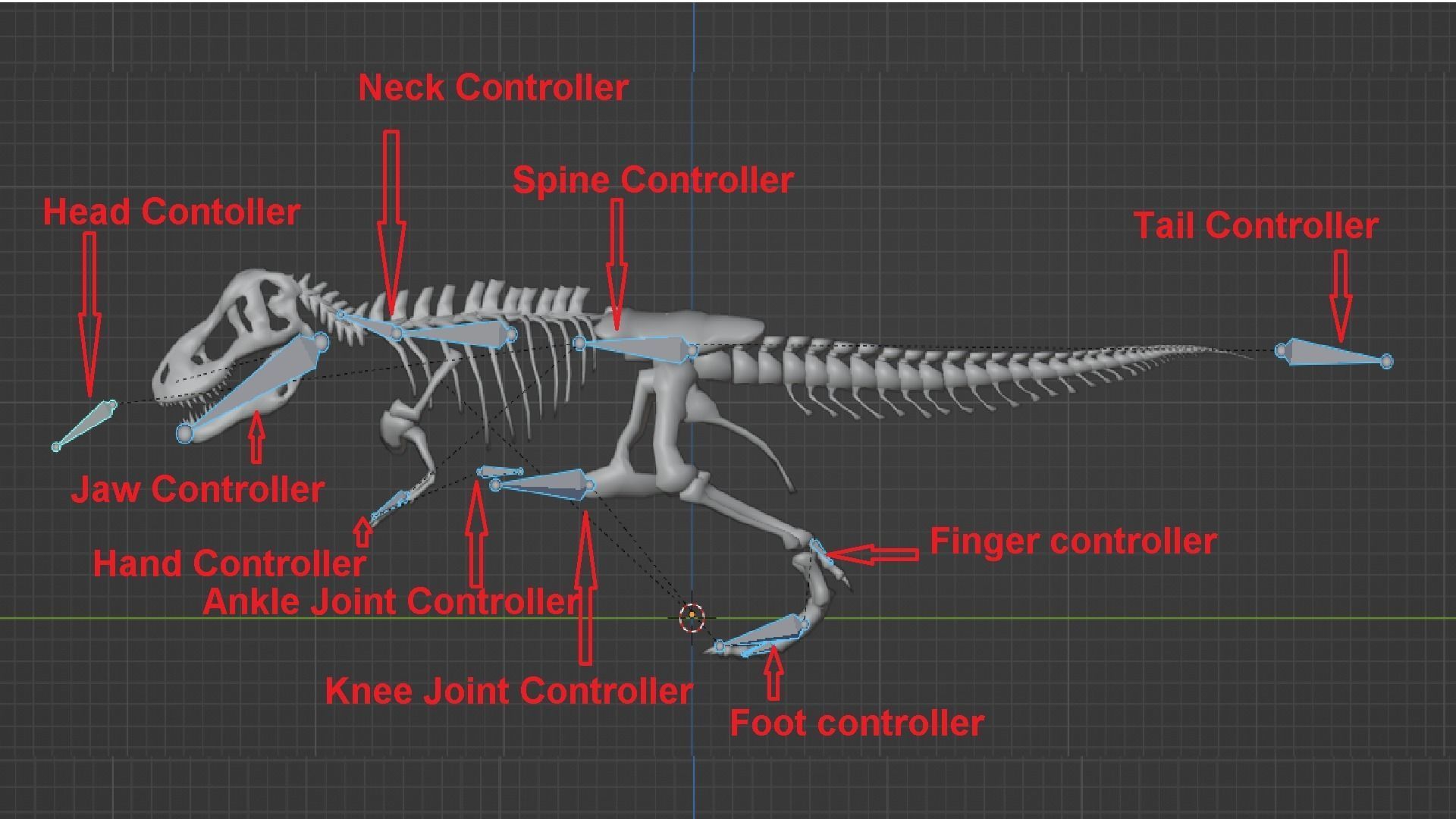 T-REX SKELETON Low-poly 3D model_28