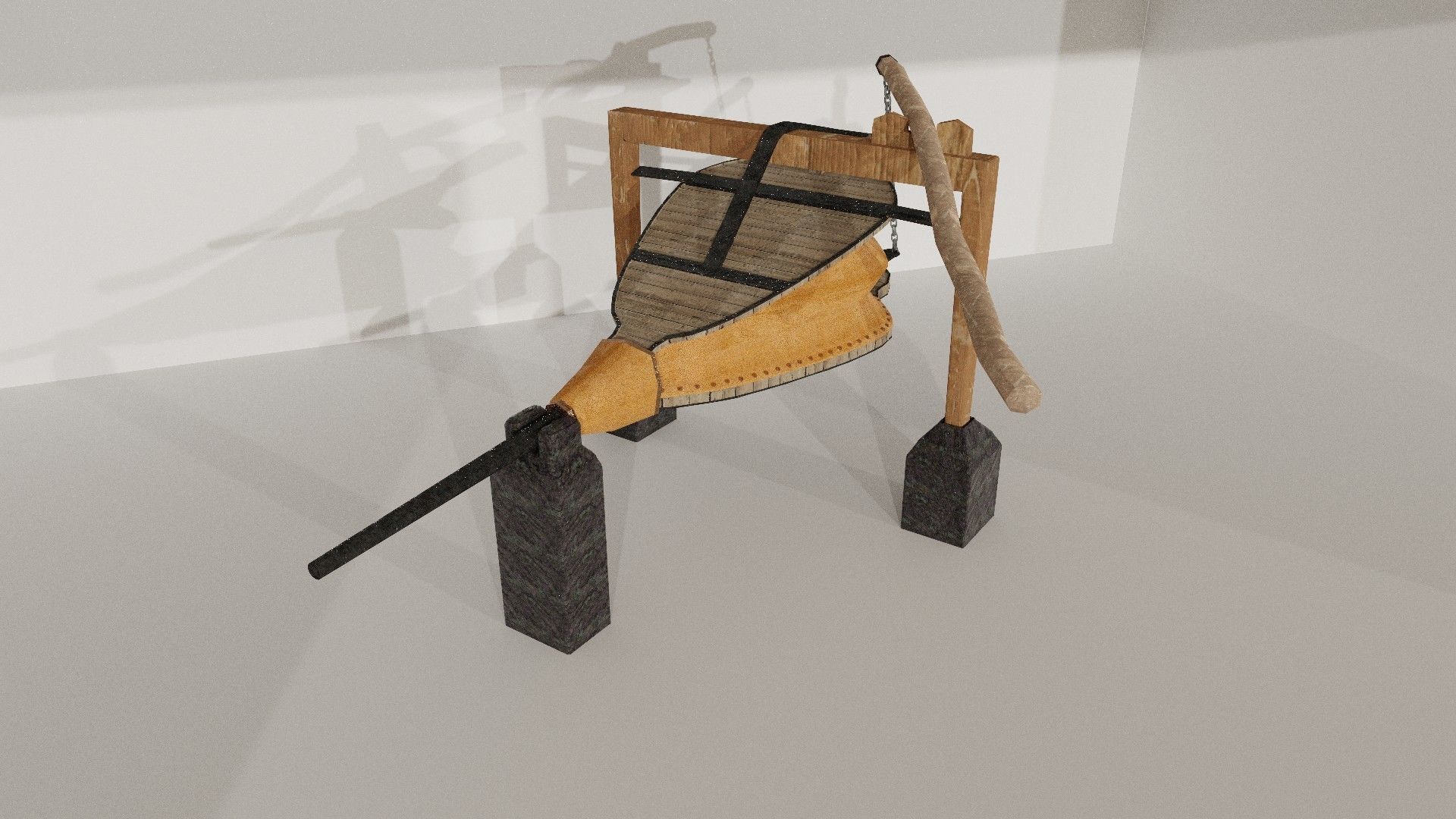 medieval era blacksmith bellows 3D model_3