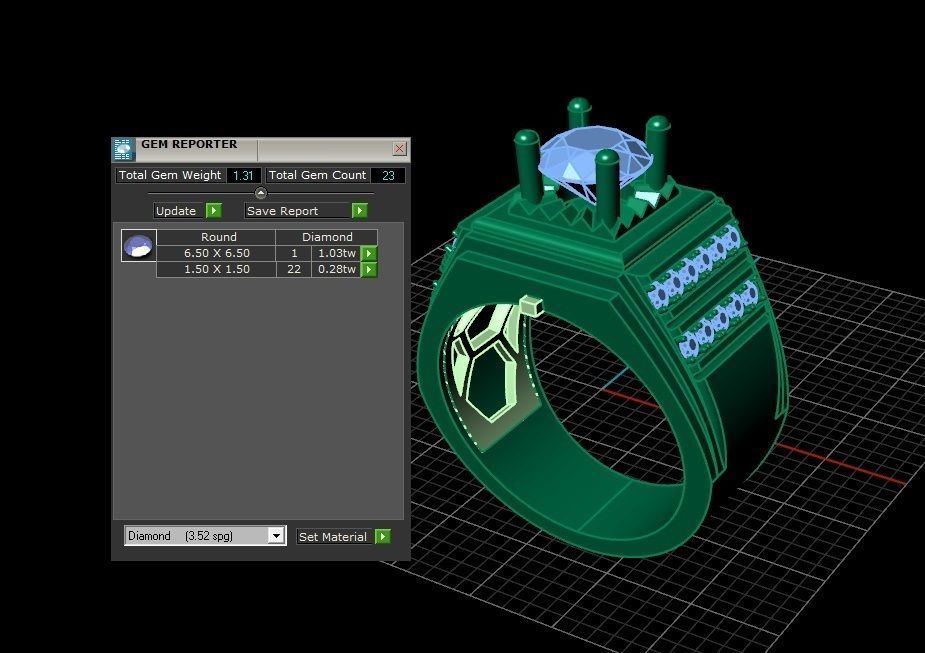 RING MEN DIAMOND 3D print model_3