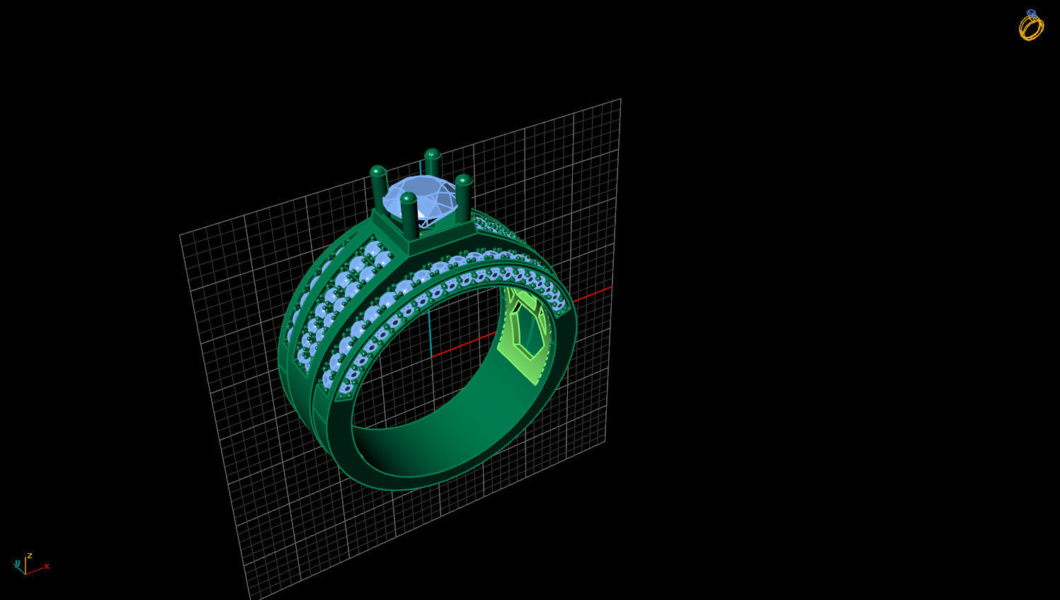 RING MEN DIAMOND 3D print model_2