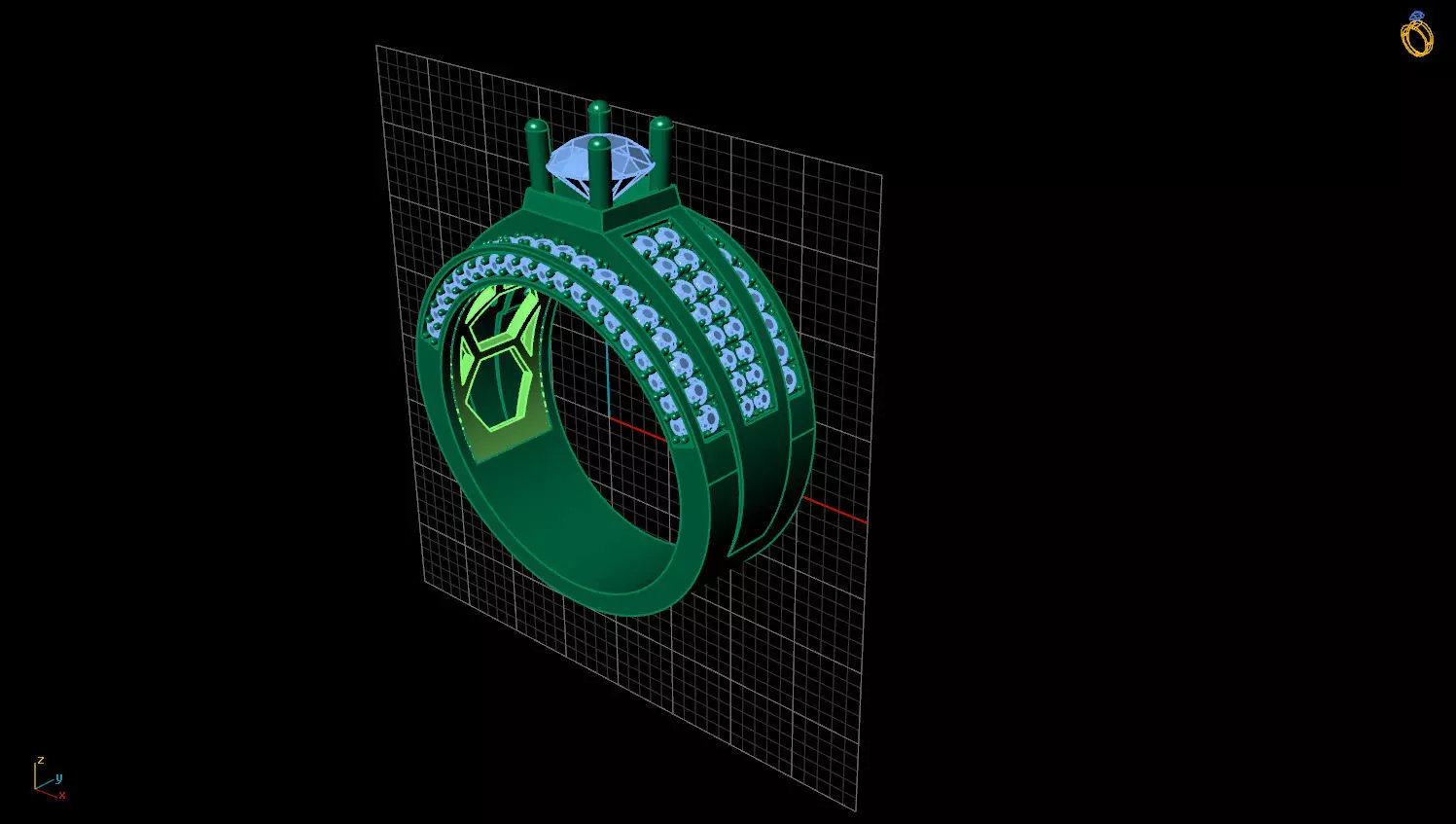RING MEN DIAMOND 3D print model_0