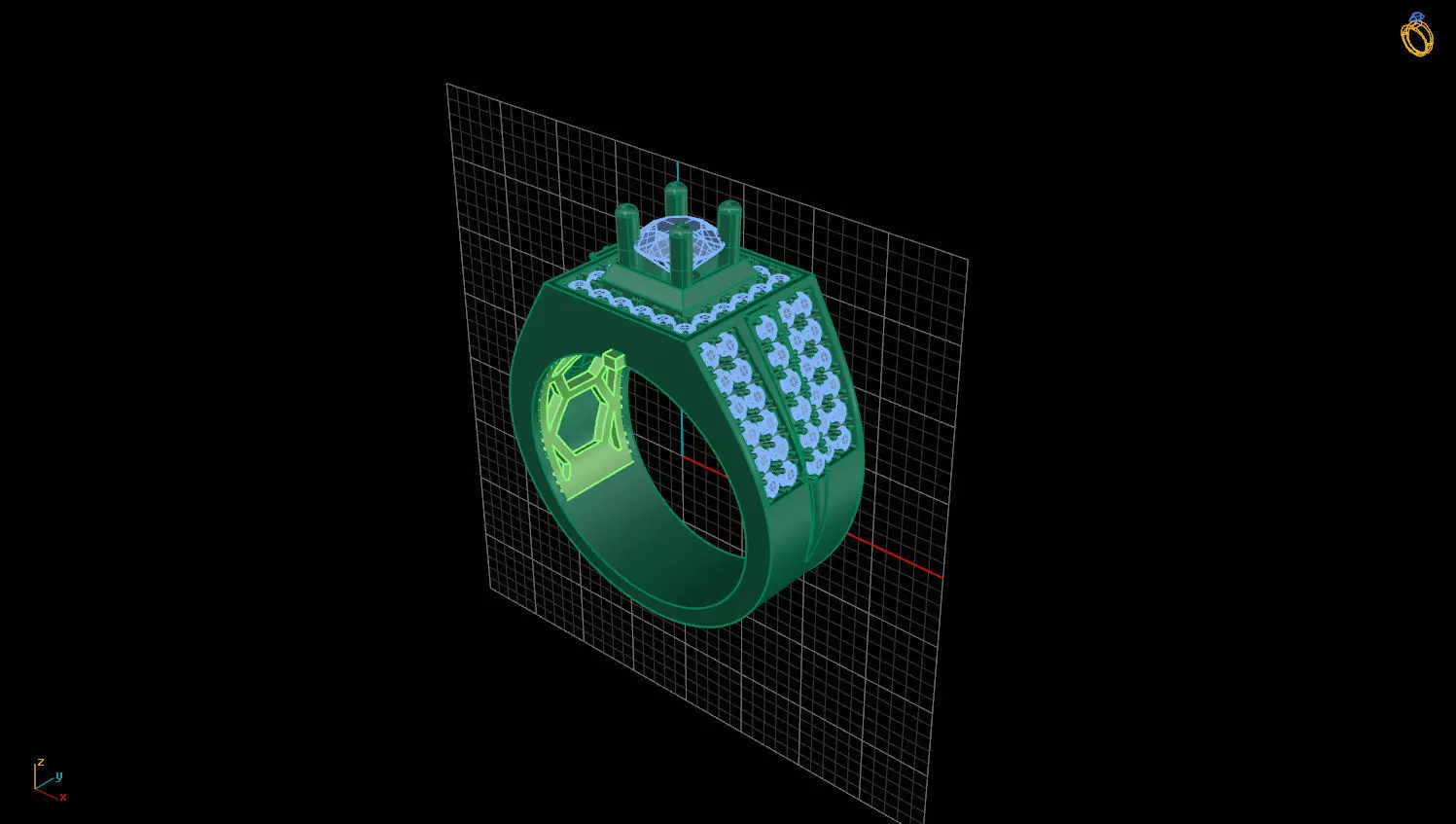 RING MEN DIAMOND 3D print model_0