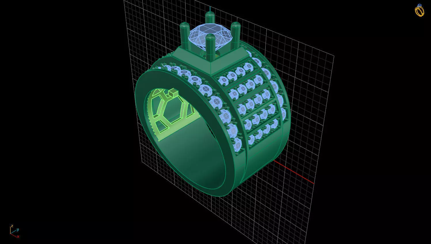 RING MEN DIAMOND 3D print model_0