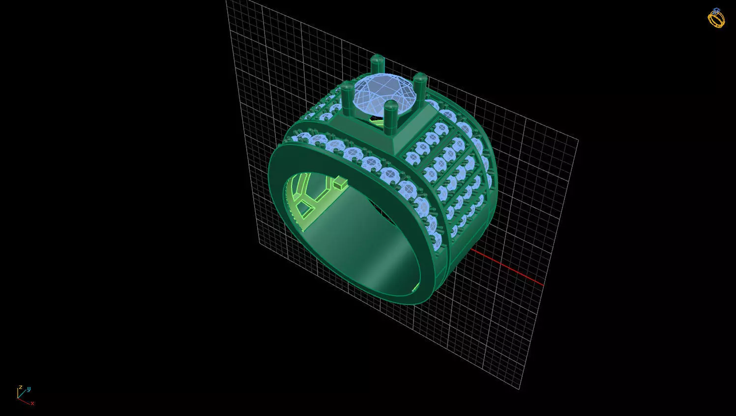 RING MEN DIAMOND 3D print model_0