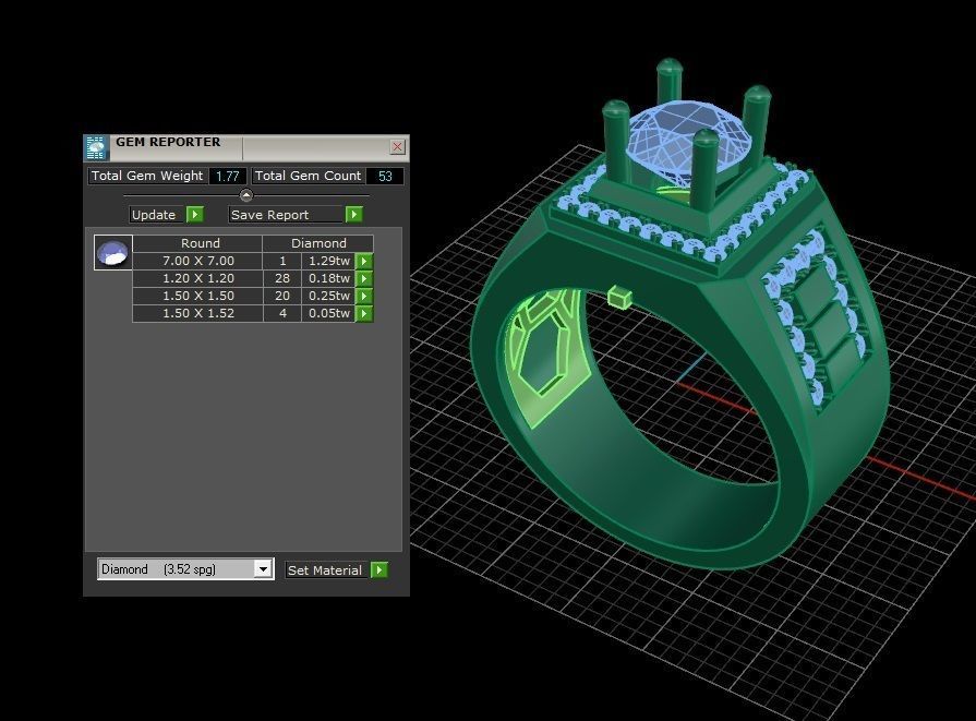 RING MEN DIAMOND 3D print model_3