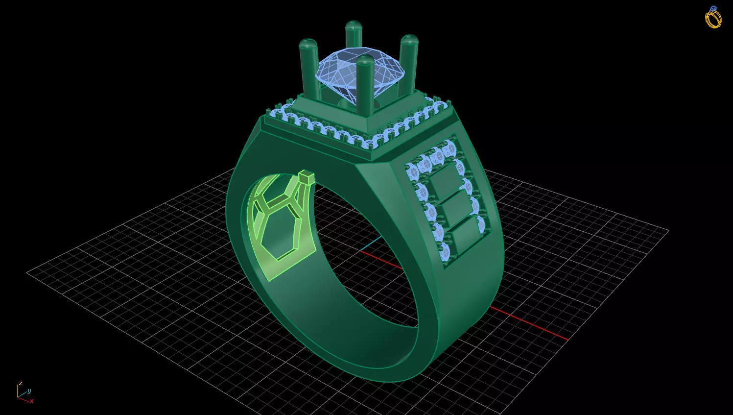 RING MEN DIAMOND 3D print model_0