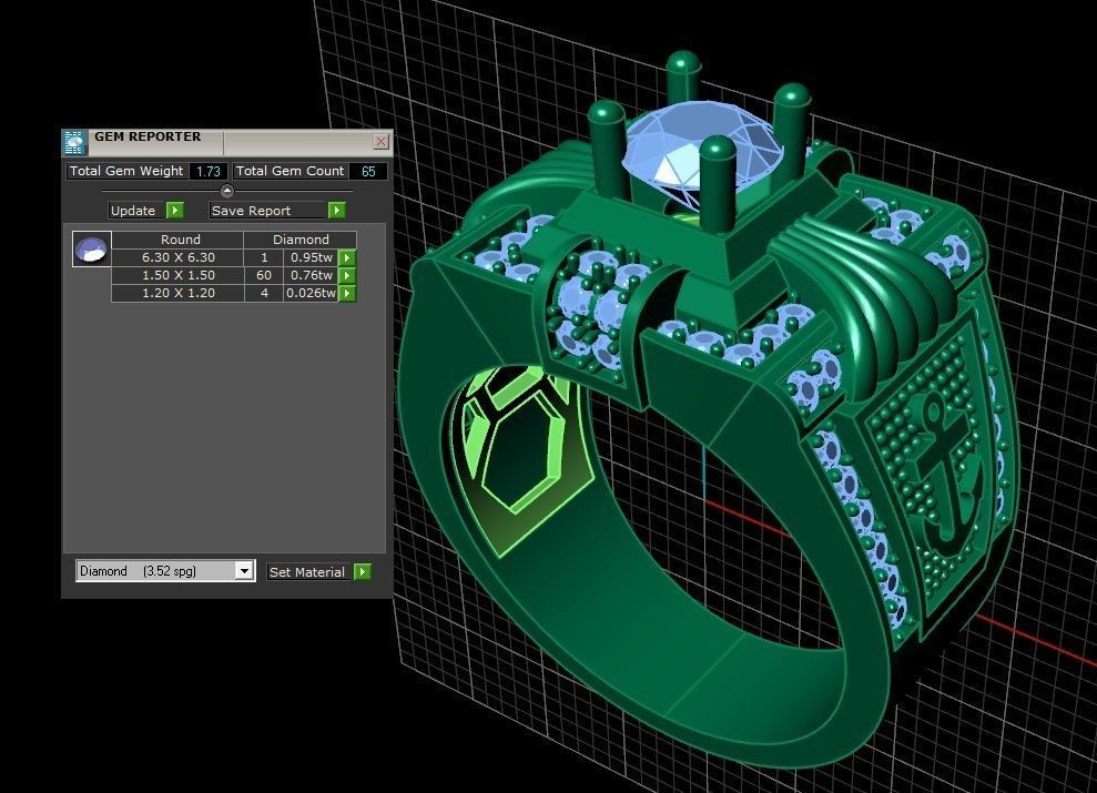 RING MEN DIAMOND 3D print model_3