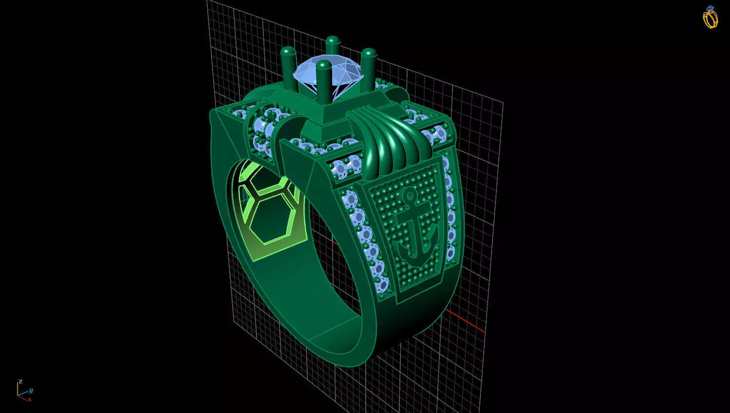 RING MEN DIAMOND 3D print model_0