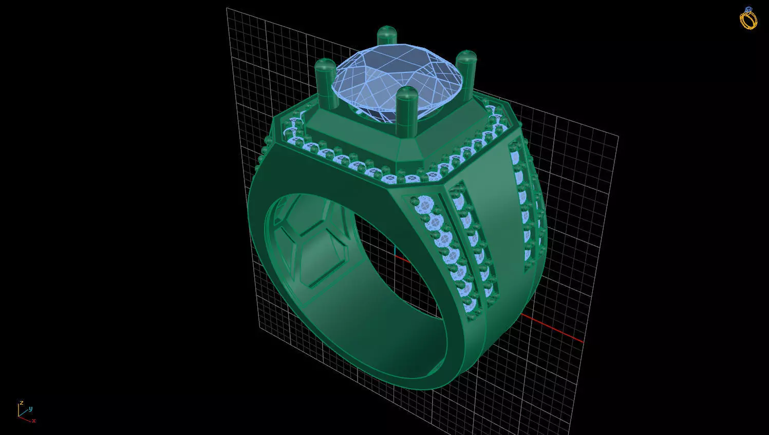 RING MEN DIAMOND 3D print model_0