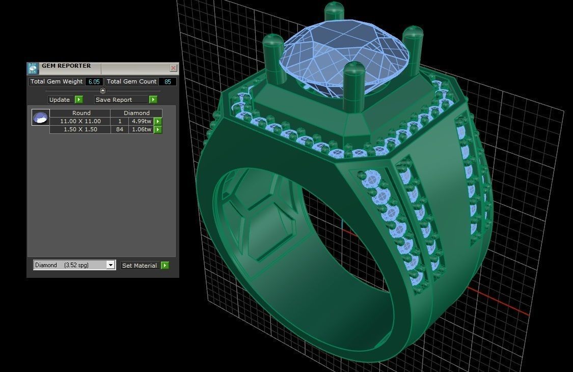 RING MEN DIAMOND 3D print model_3
