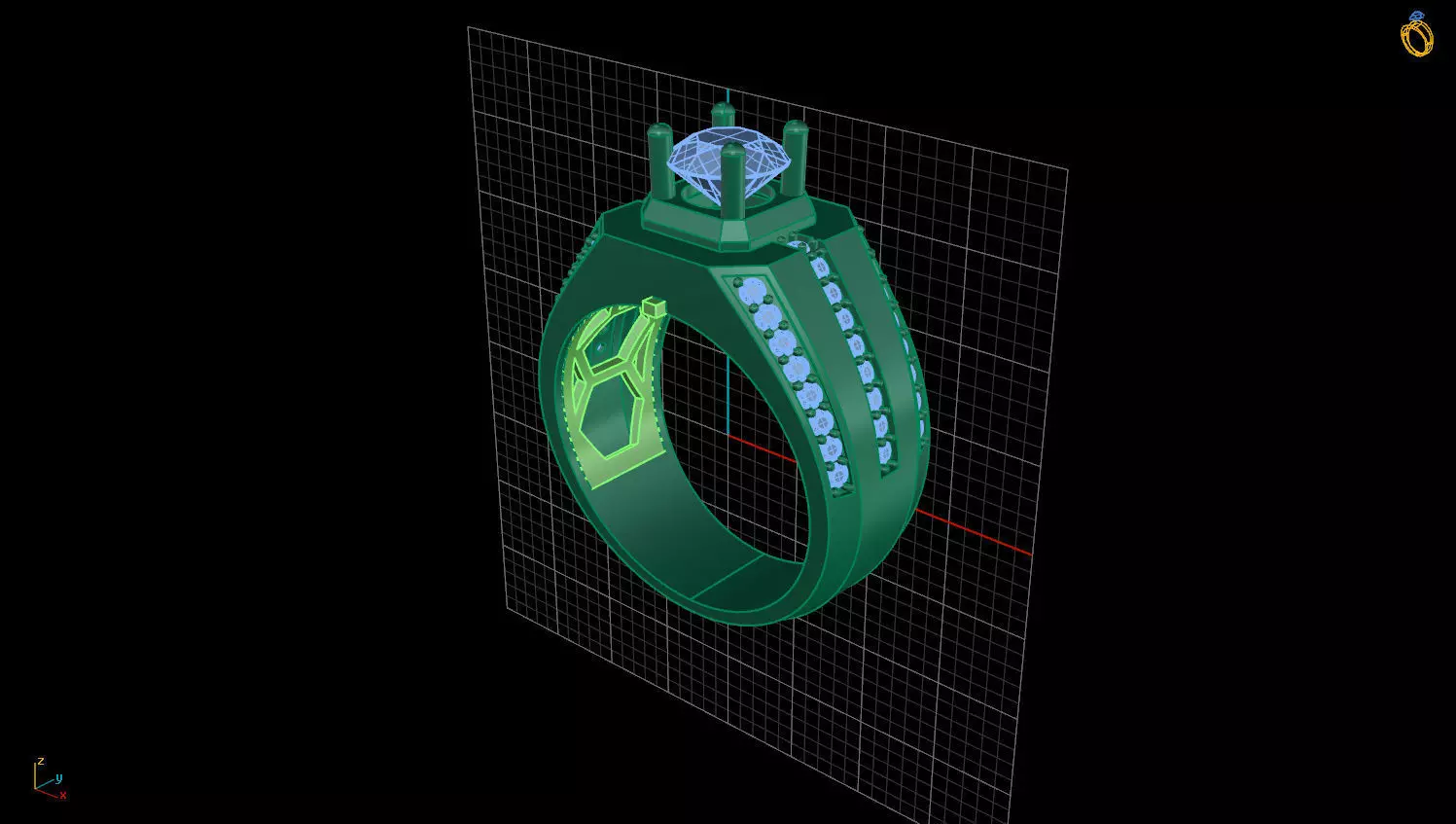 RING MEN DIAMOND 3D print model_0