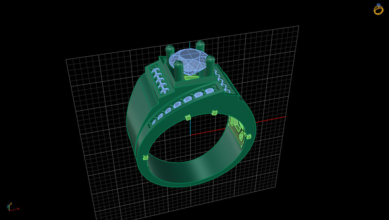 RING MEN DIAMOND 3D print model_2