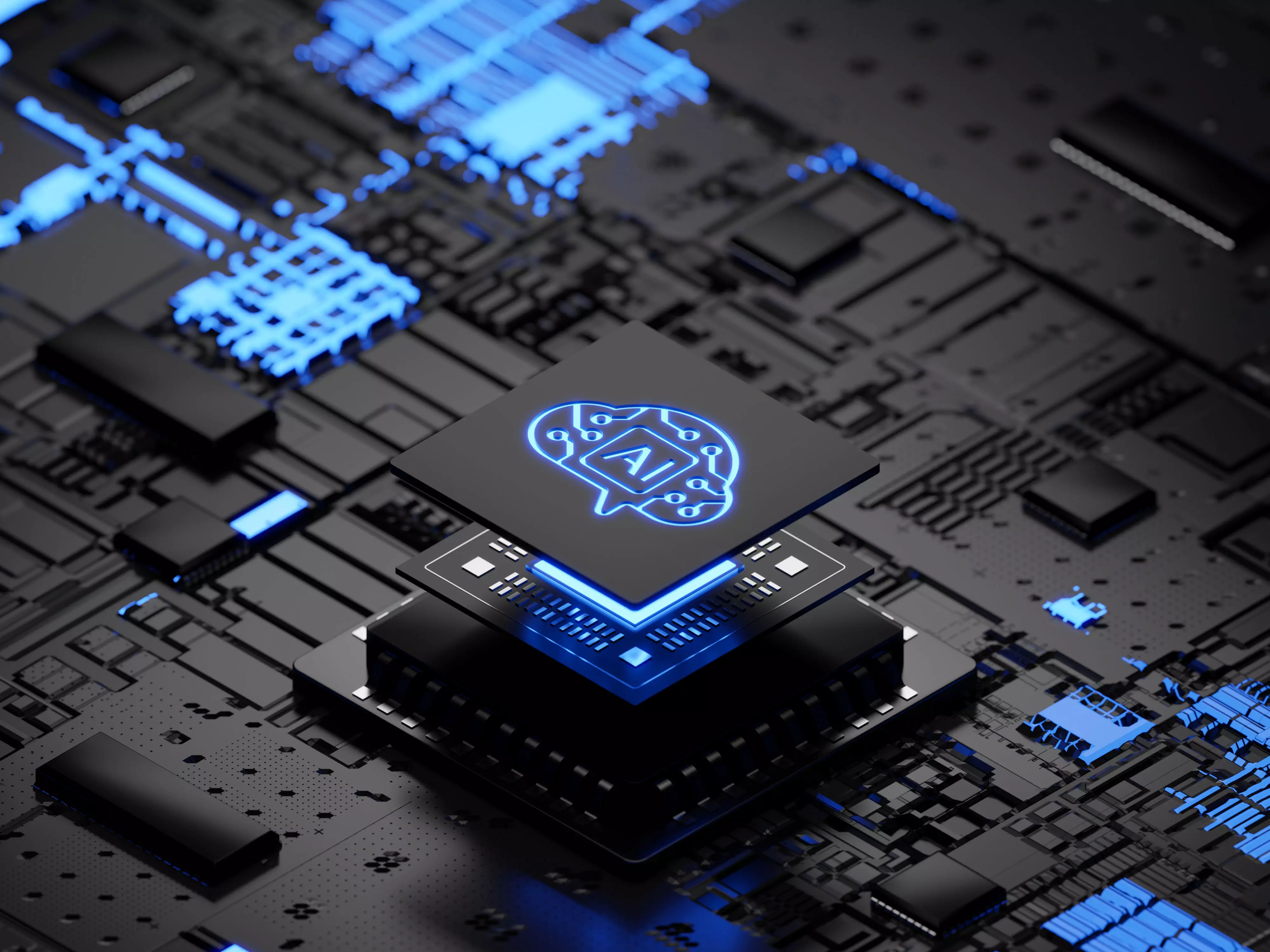 Artificial intelligence processor chip 3D model_0