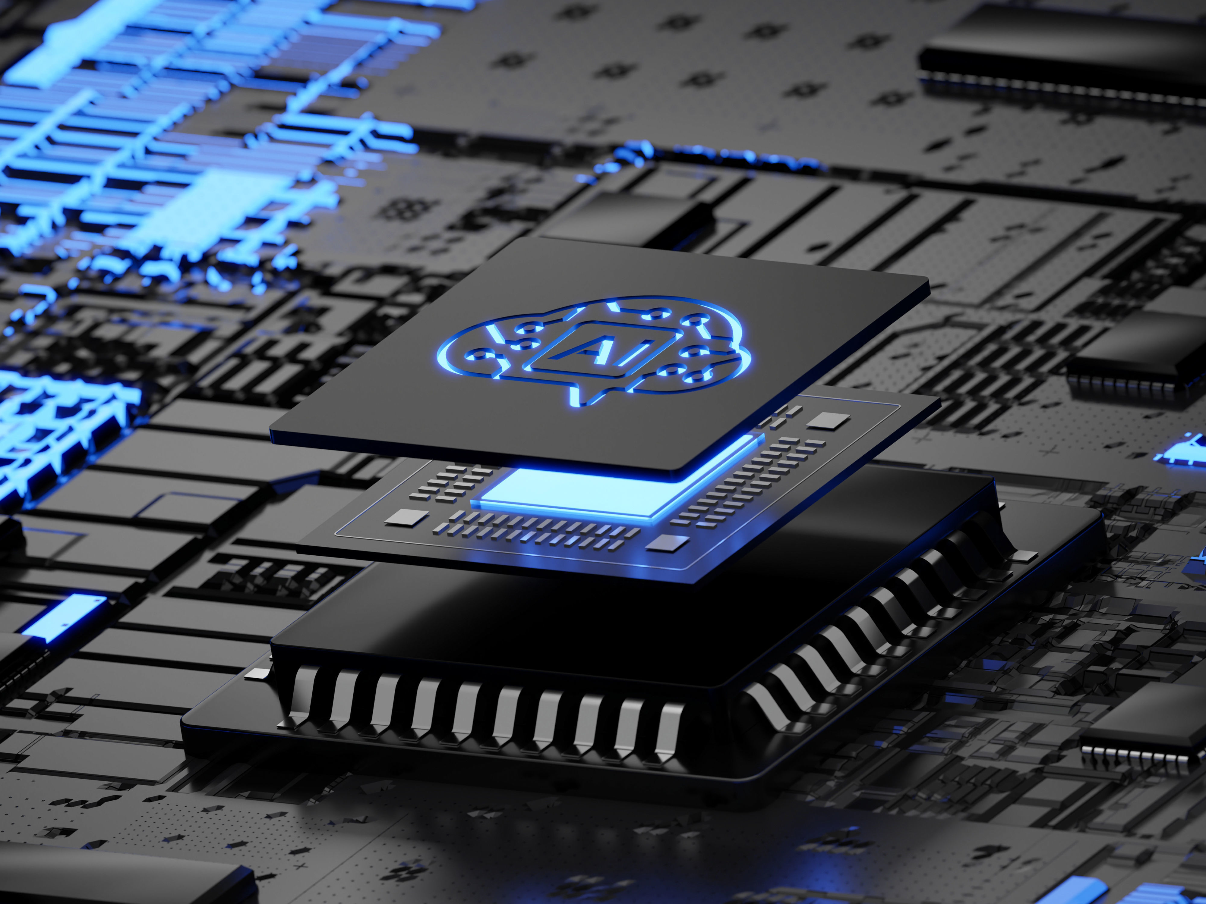 Artificial intelligence processor chip 3D model_1
