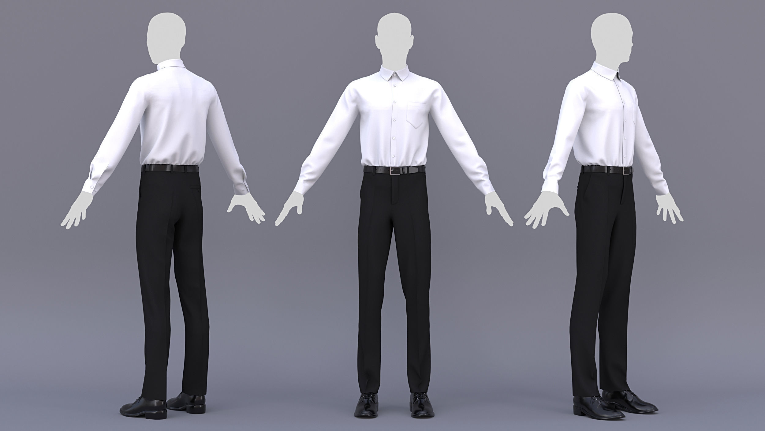 Japanese School Uniform for Male and Female 3D model_9
