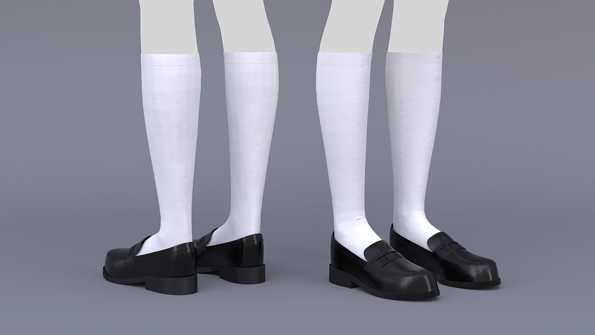 Japanese School Uniform for Male and Female 3D model_6