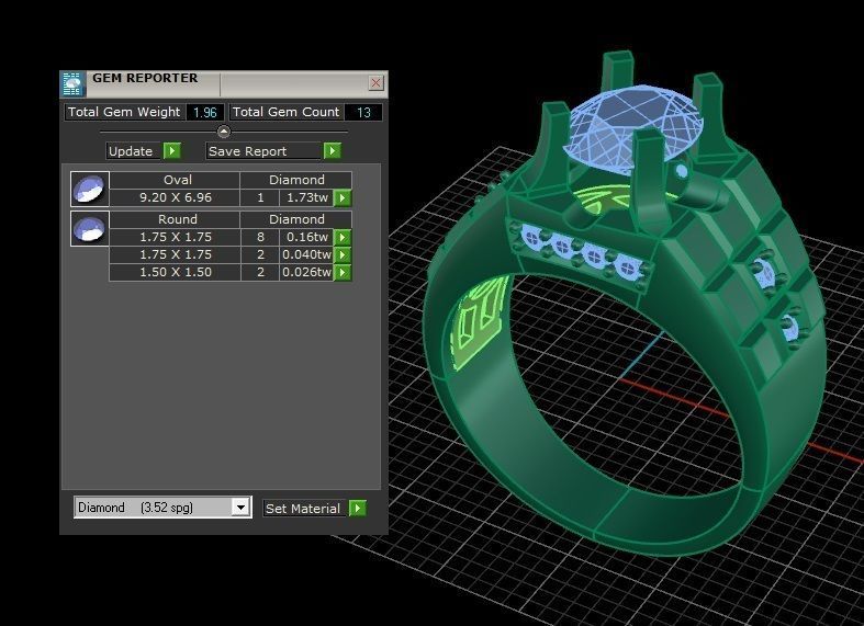 RING MEN DIAMOND 3D print model_3