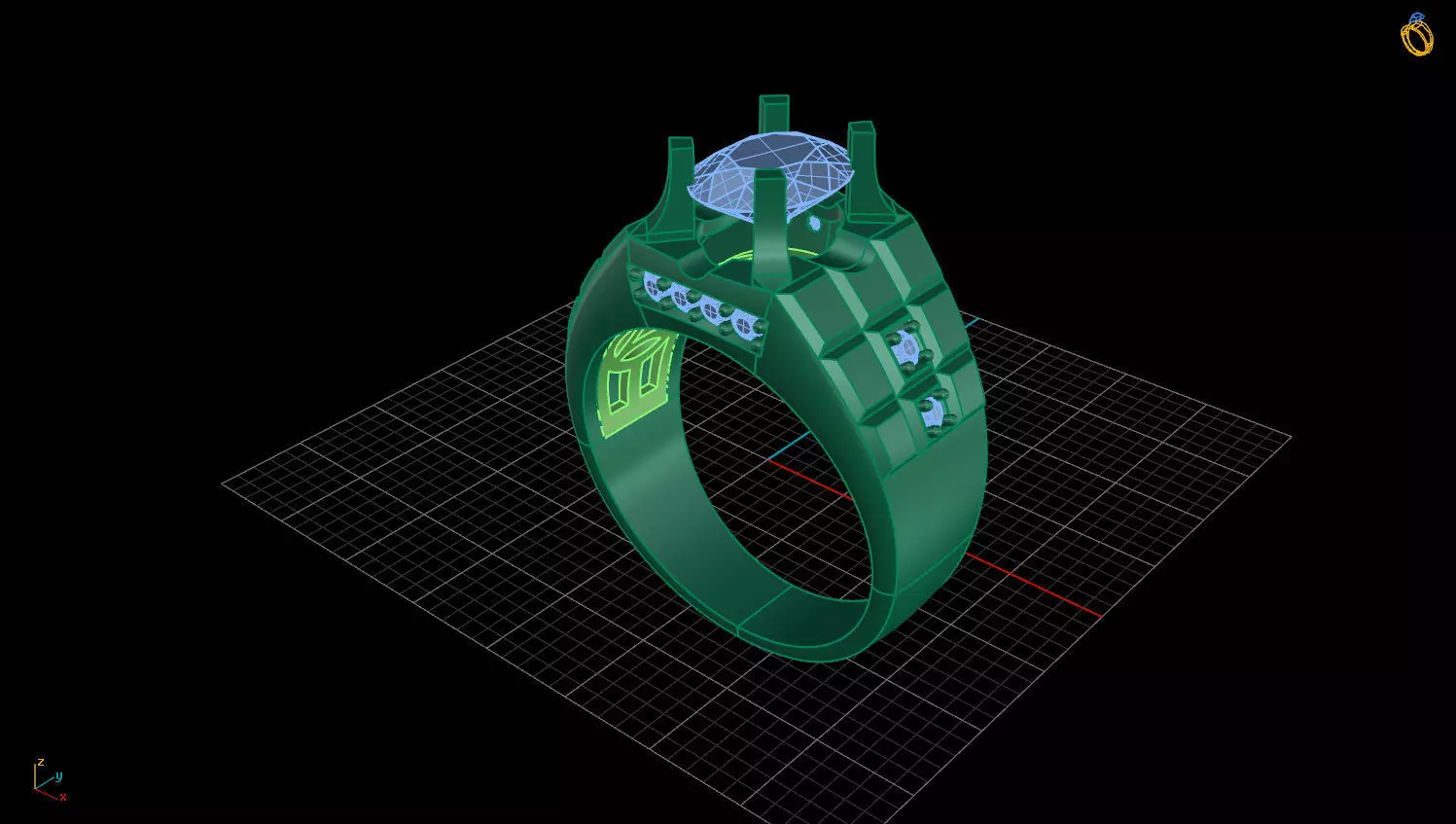 RING MEN DIAMOND 3D print model_0