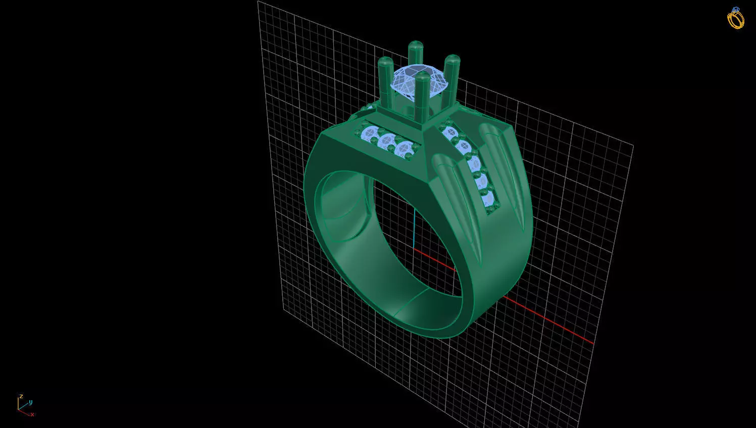 RING MEN DIAMOND Free 3D print model_0