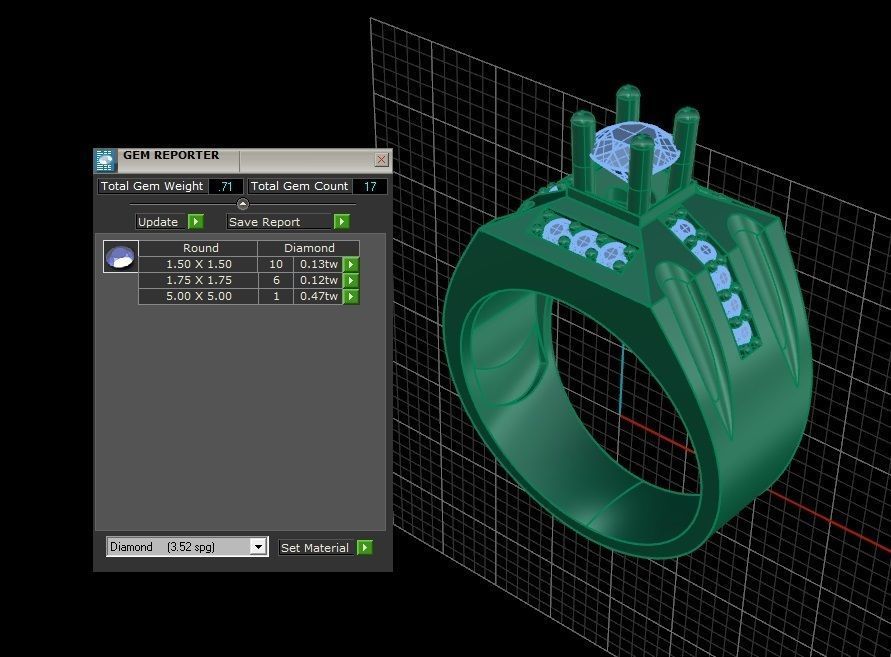 RING MEN DIAMOND Free 3D print model_3