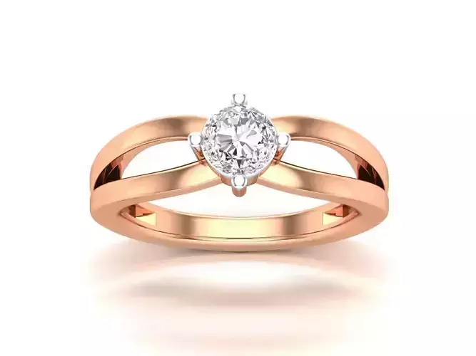 Women Solitaire Engagement Ring STL OBJ FBX Renders Details 3D print model