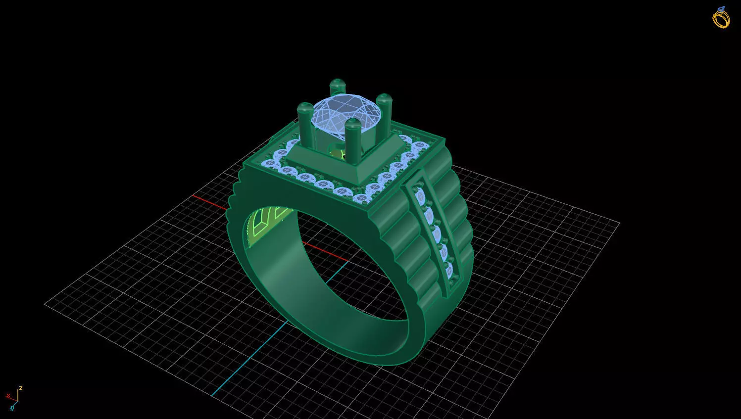 RING MEN DIAMOND 3D print model_0
